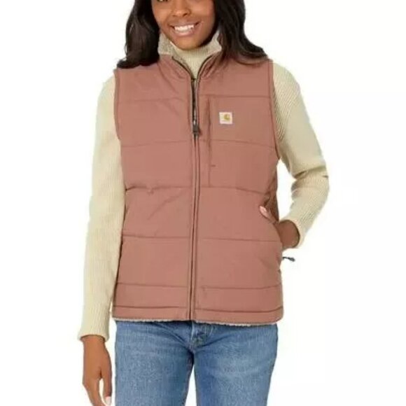 Carharrt Women's Relaxed Fit Midweight Utility Vest Nutmeg XL - Picture 1 of 7
